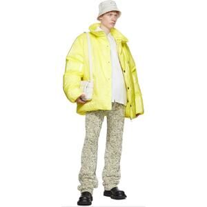 Bottega Veneta Men's Kiwi Yellow Nylon Oversized Puffer Jacket, Size XS, EUC